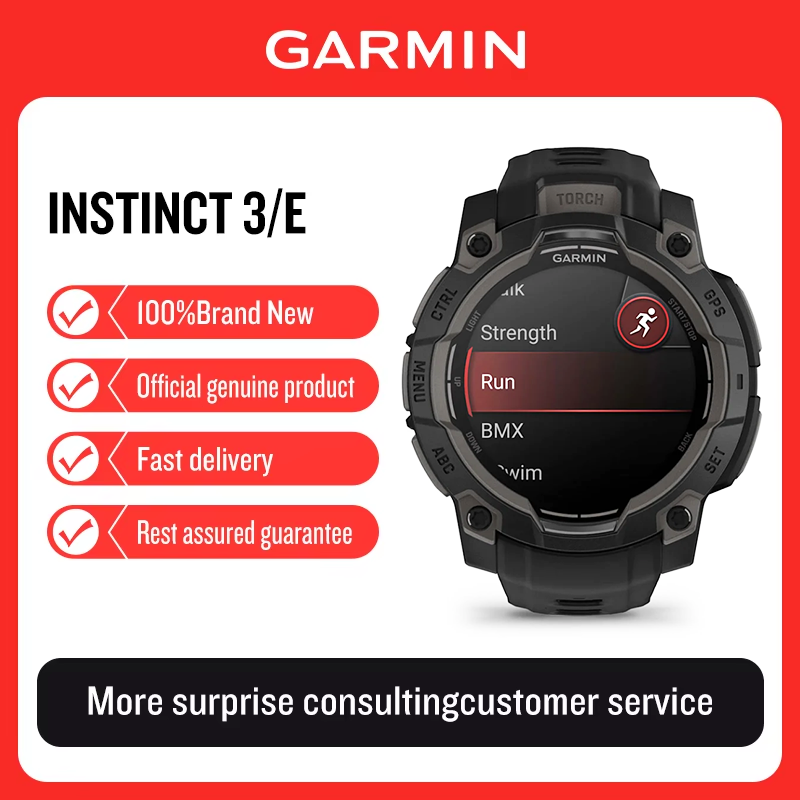 Smartwatch X18 - 가민 인스팅트3/E 태양광 스포츠 시계, 심박수,