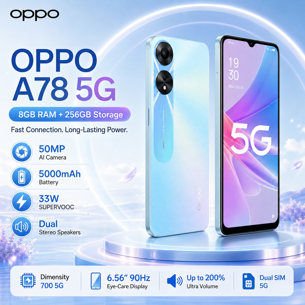 Oppo A78 - 2026년 신형 OPPO A78 5G 8GB+256GB