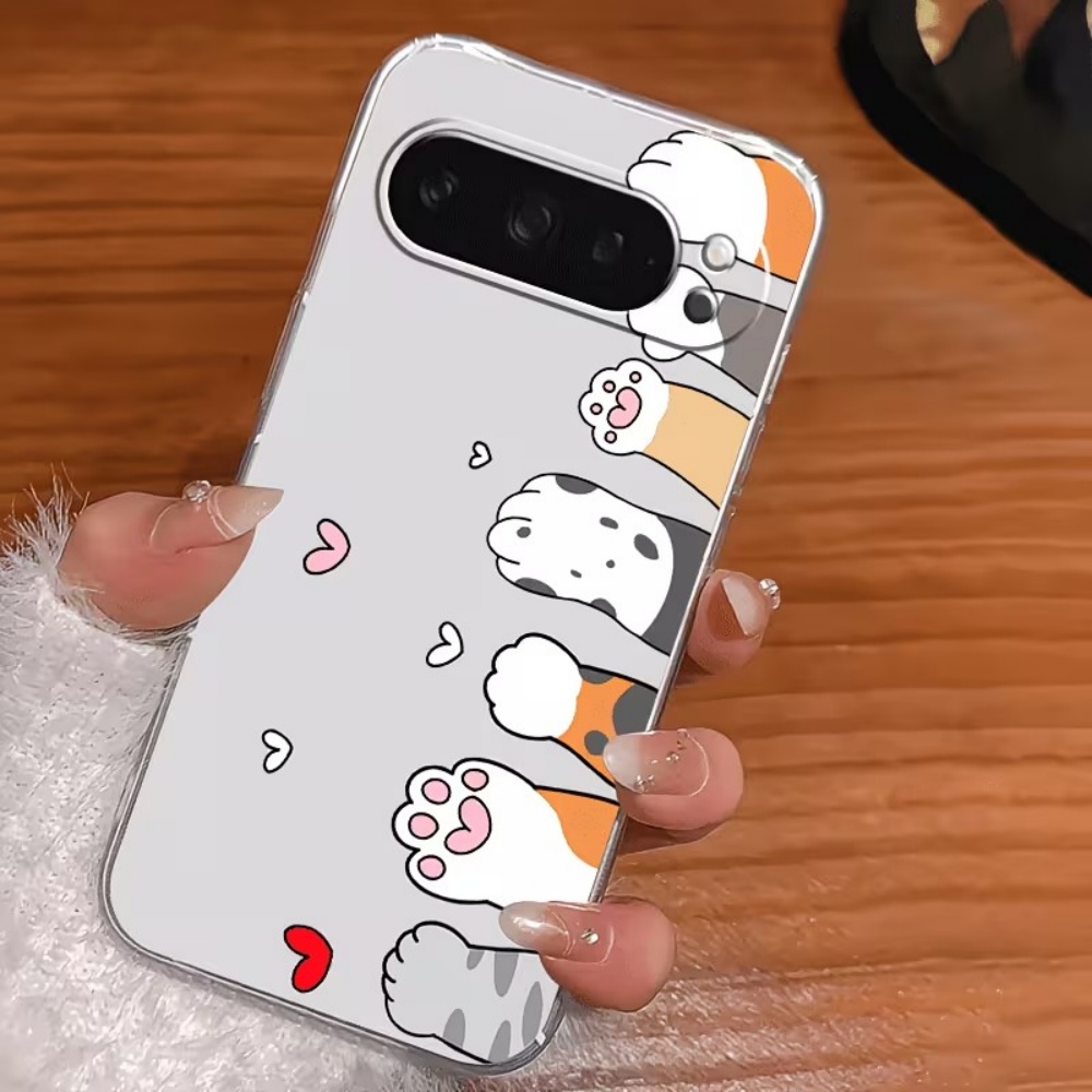 만화 고양이 발자국 크리스탈 투명 실리콘 폰 케이스 ( - Google Pixel 9 리뷰 및 가격