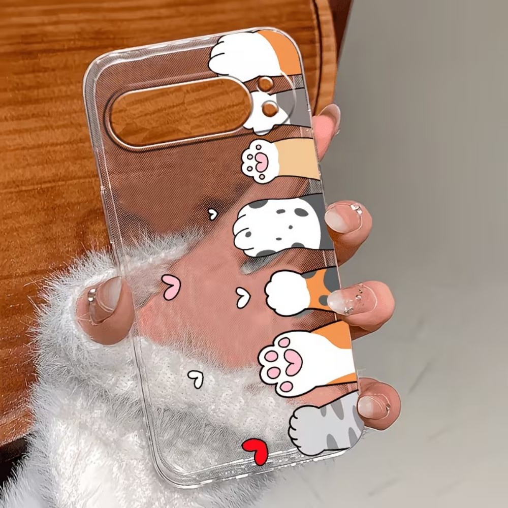 만화 고양이 발자국 크리스탈 투명 실리콘 폰 케이스 ( - Google Pixel 9 리뷰 및 가격