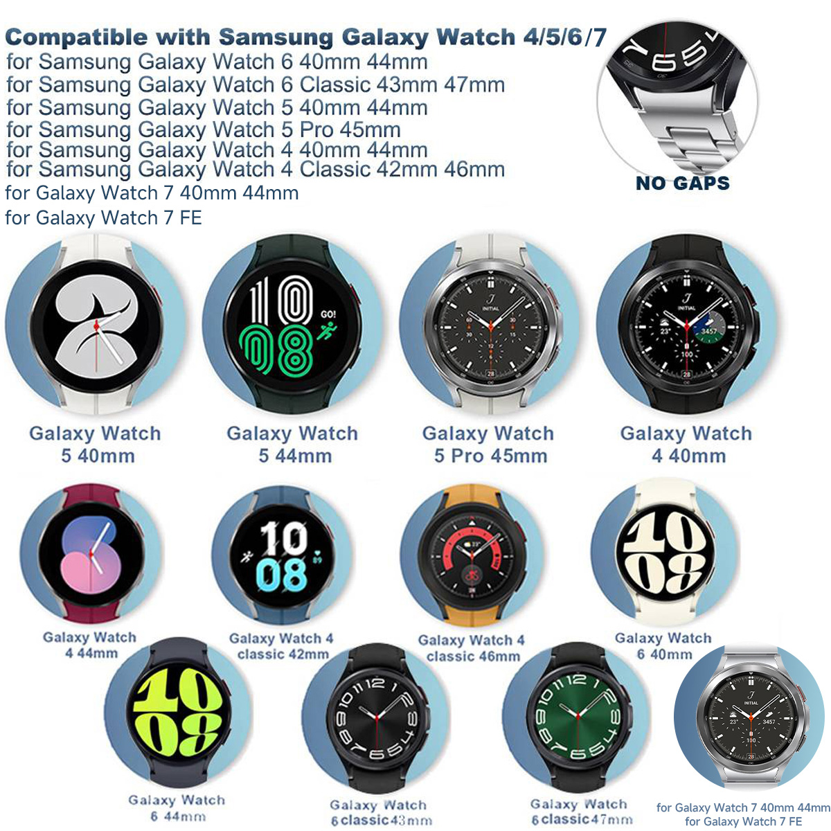 삼성 갤럭시 시계 7 6 5 4 44 40mm 5Pro - Accessories For Galaxy Watch 5 리뷰 및 가격